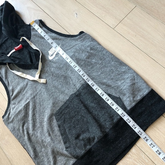 Nike Racerback Hooded V Neck Tank Top in Grey Size L - Picture 4 of 11